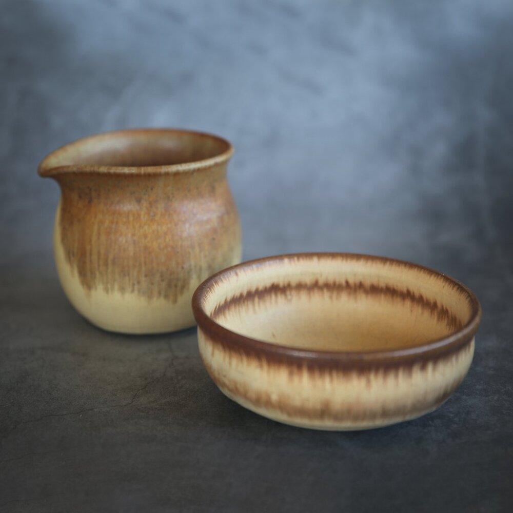 Studio Pottery Bowl and Pitcher Signed Rich - Picture 2 of 8